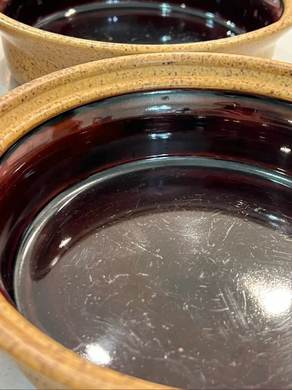 Set of 4 Mikasa Le Buffet Potter's Secret G1010 Japan Oval Serving Bowls Brown
